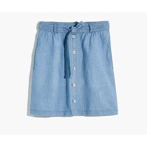 Madewell Denim button-front tie mini skirt Size 2